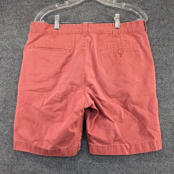 J. Crew Men's Chino Shorts Red Size 33 Slash Pockets 100% Cotton - Picture 2 of 10